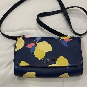 Kate Spade Navy Lemon Print Crossbody Bag